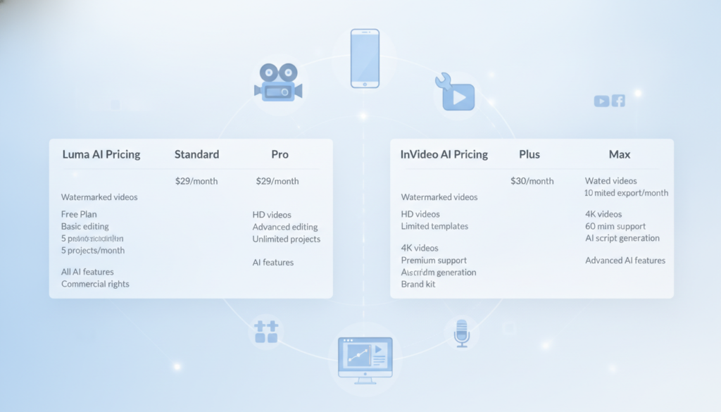 Pricing comparison of video creation tools Pricing comparison of video creation tools
